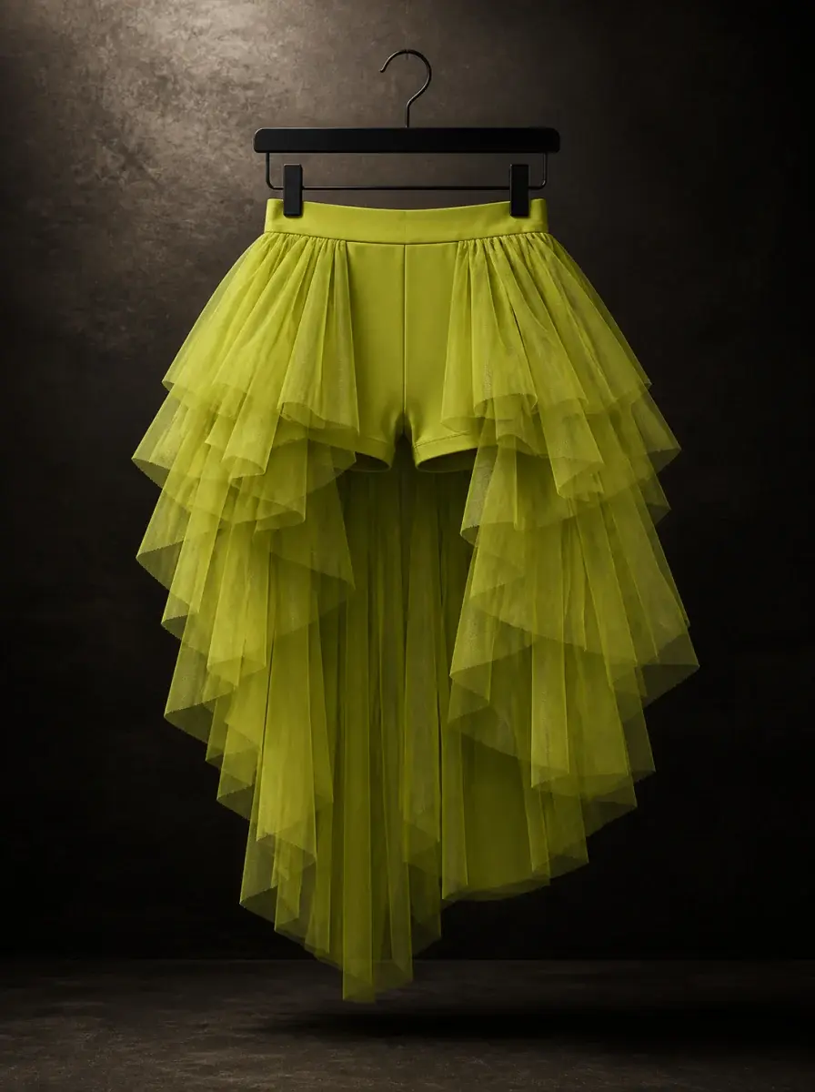 Lime tulle bustle skirt