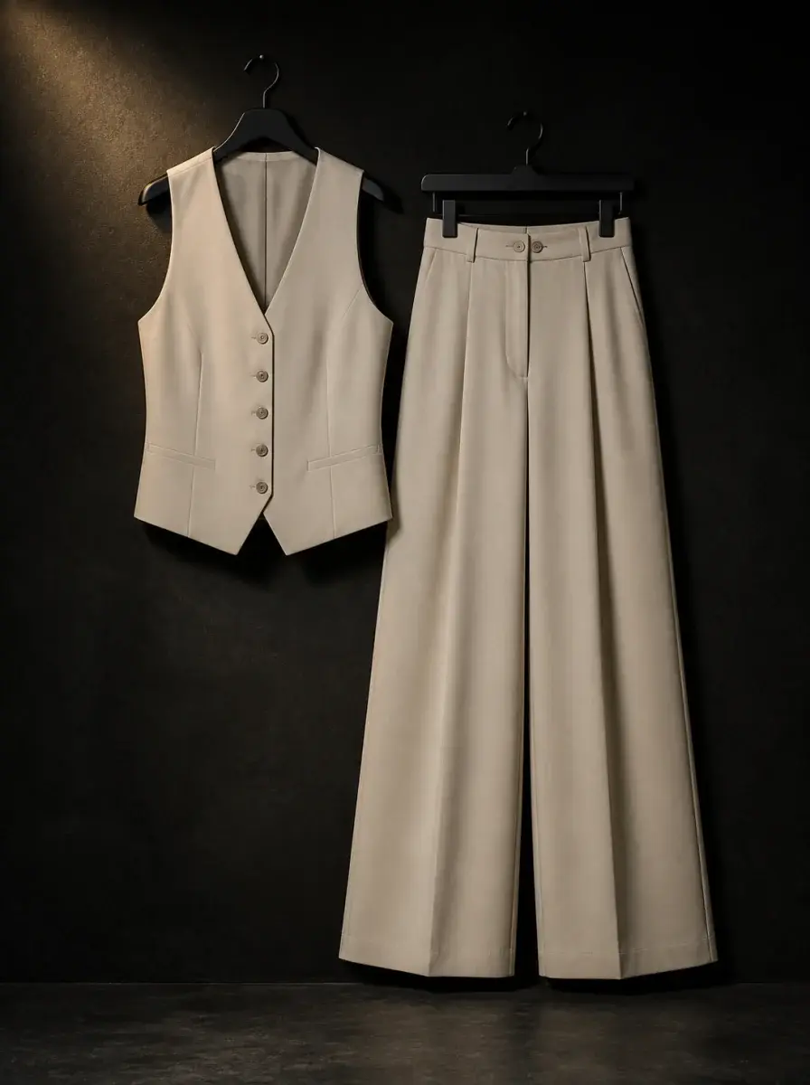 Stone waistcoat co-ord