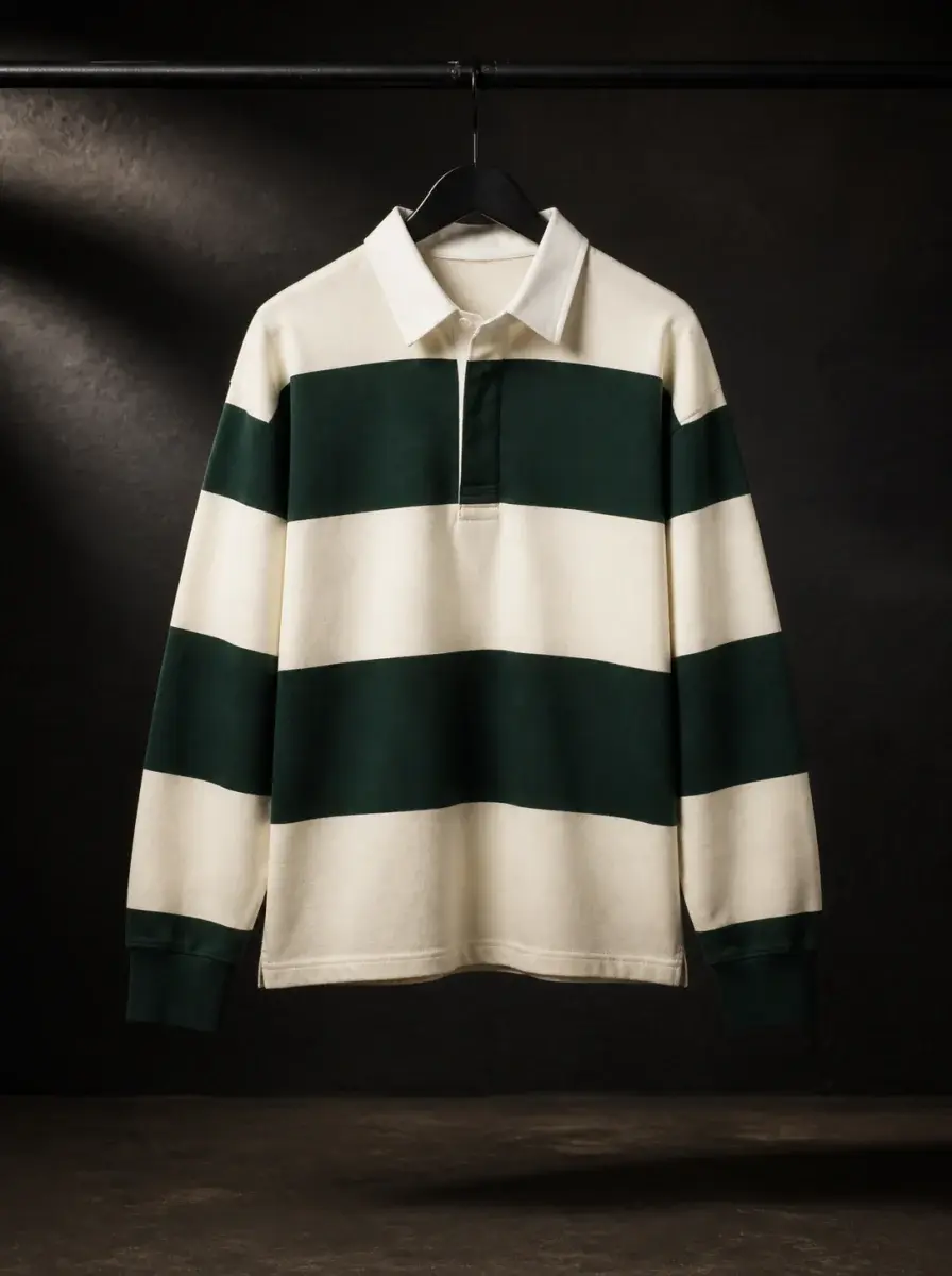 Cream striped rugby shirt